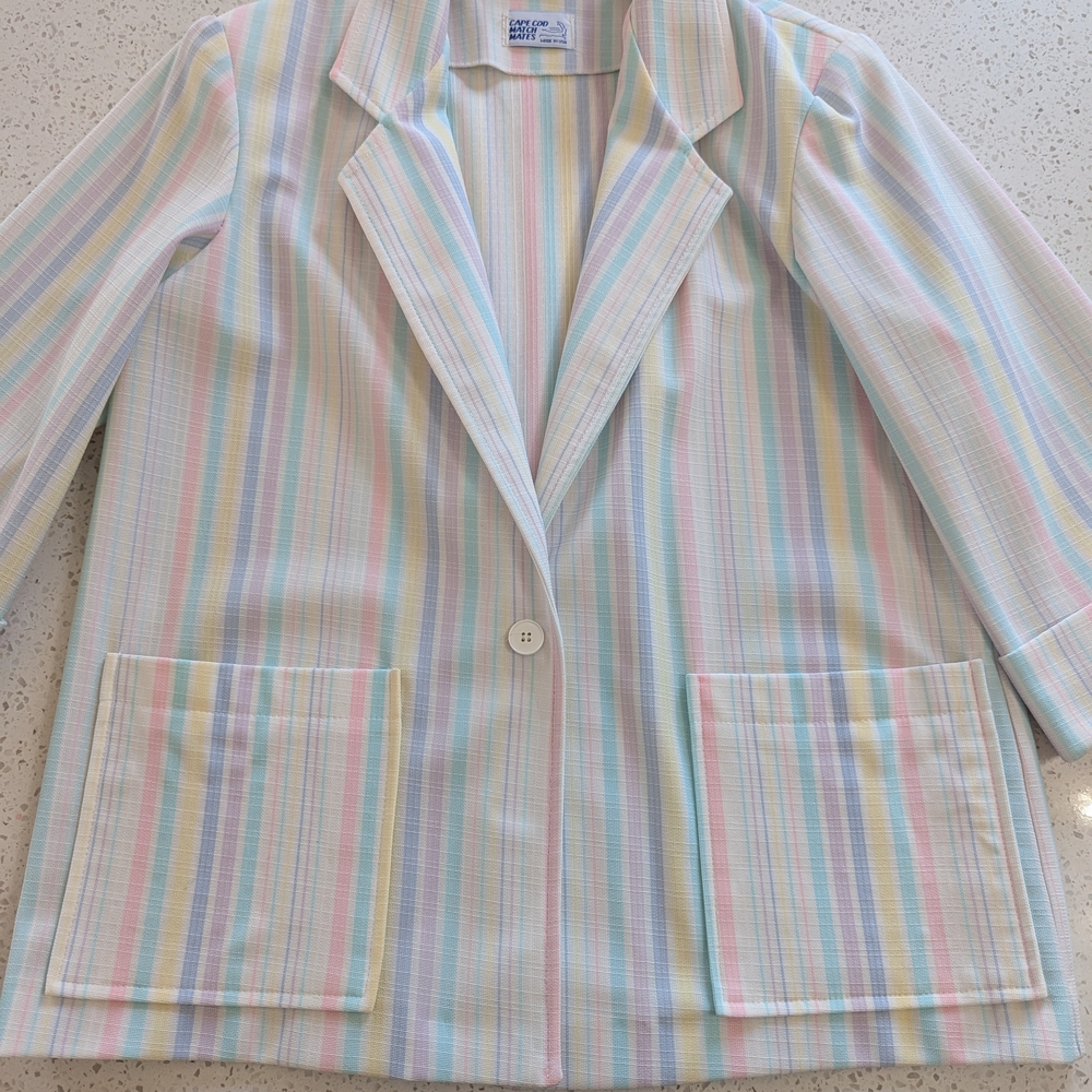 Pastel Striped Women's Blazer